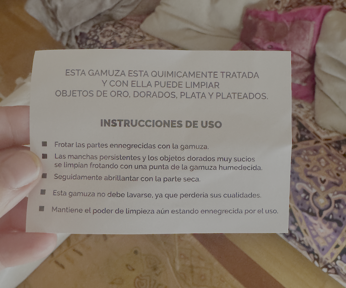 Gamuza limpia oro y plata