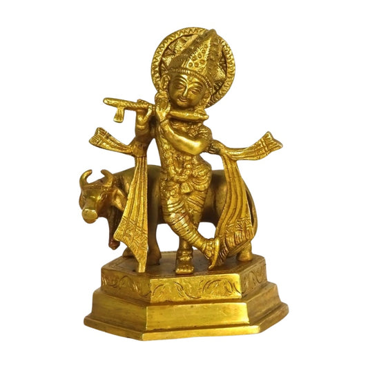 Estatua de bronce del dios hindú Krishna