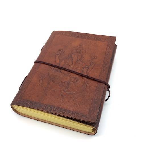 Libreta 100% ecológica India de piel Ganesh