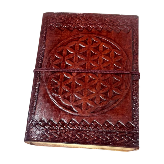 Libreta 100% ecológica India de piel Flor de la Vida