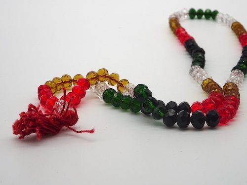Japa mala de la India de cristales de colores