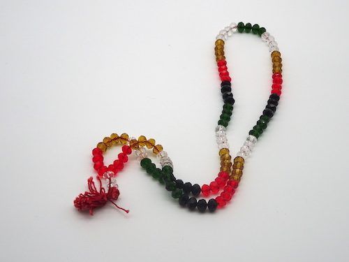 Japa mala de la India de cristales de colores