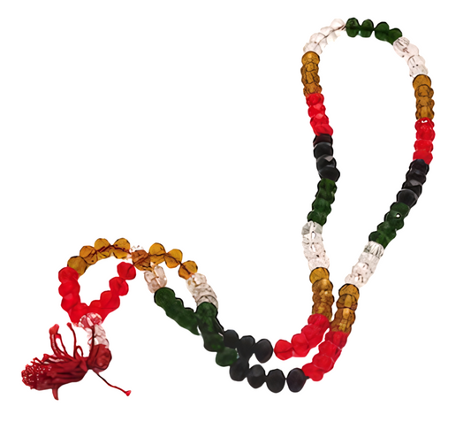 Japa mala de la India de cristales de colores