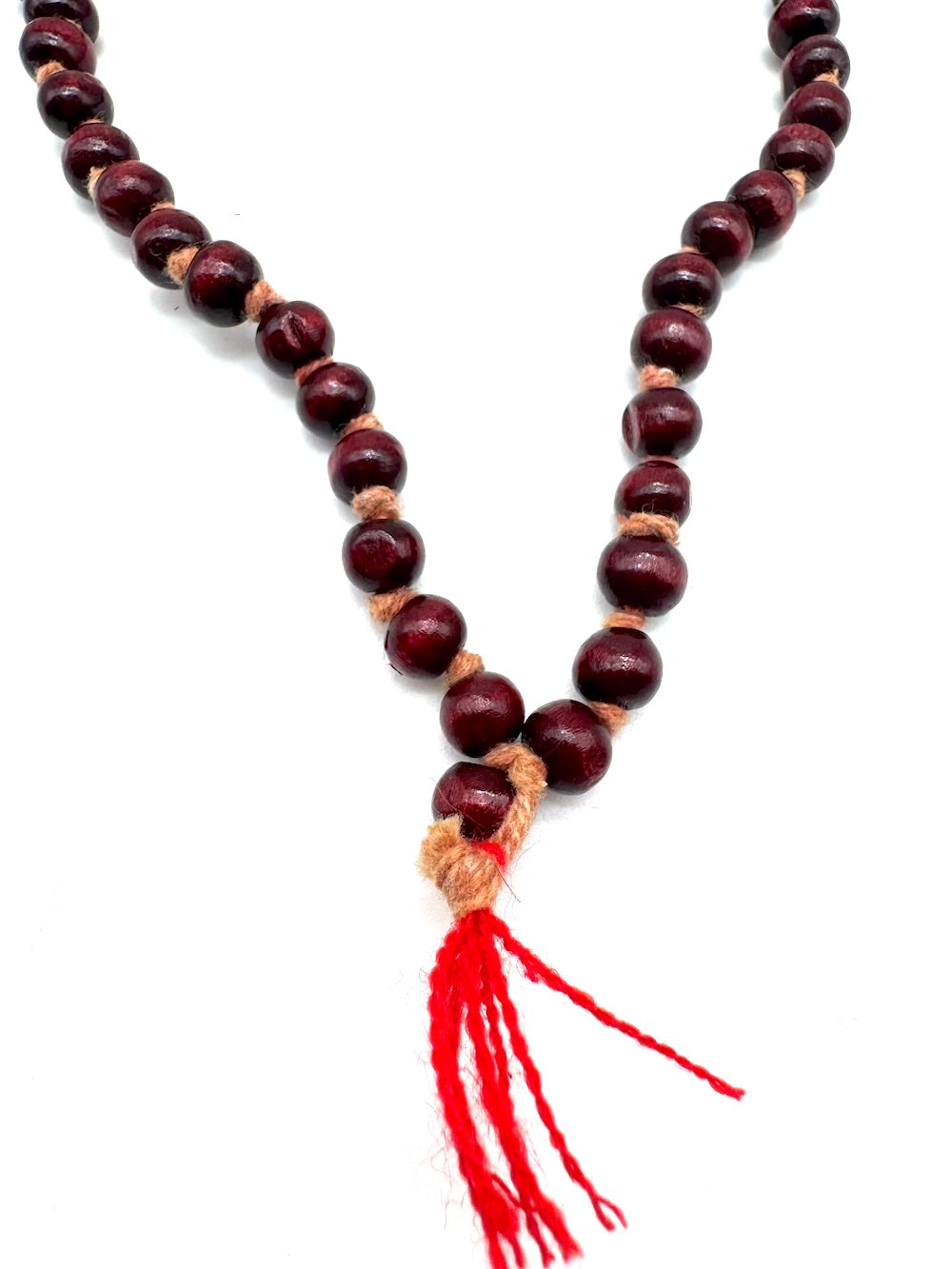 Mala budista de madera roja