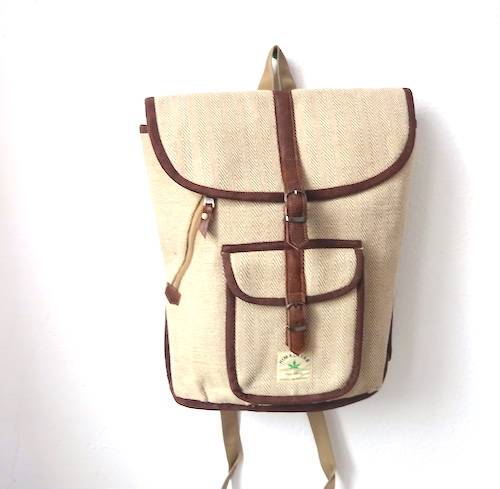 Mochila de cañamo ecológico color crema