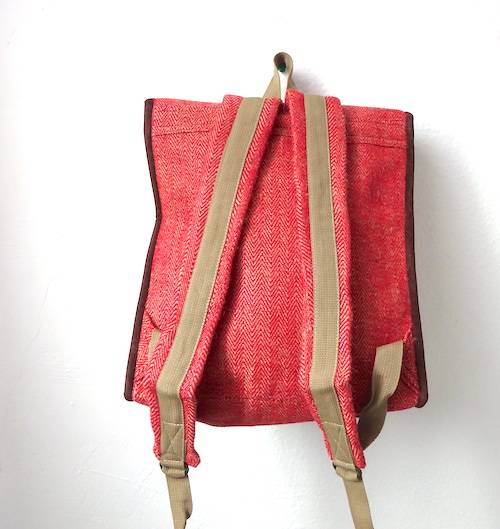 Mochila de cañamo ecológico color rojo