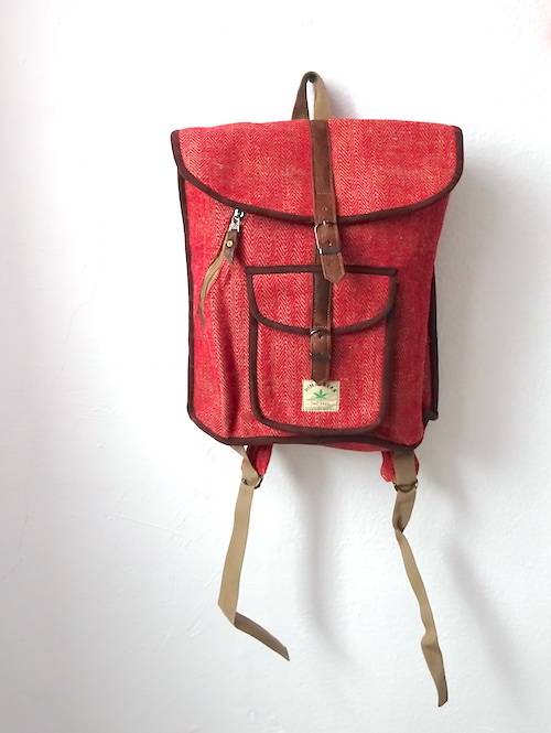 Mochila de cañamo ecológico color rojo