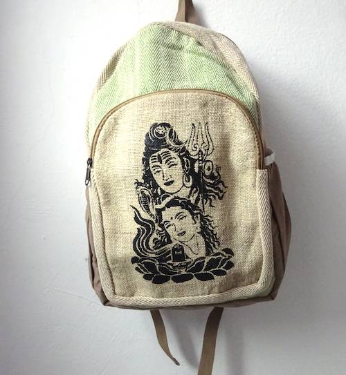 Mochila de cañamo ecológico Shiva y Shakti