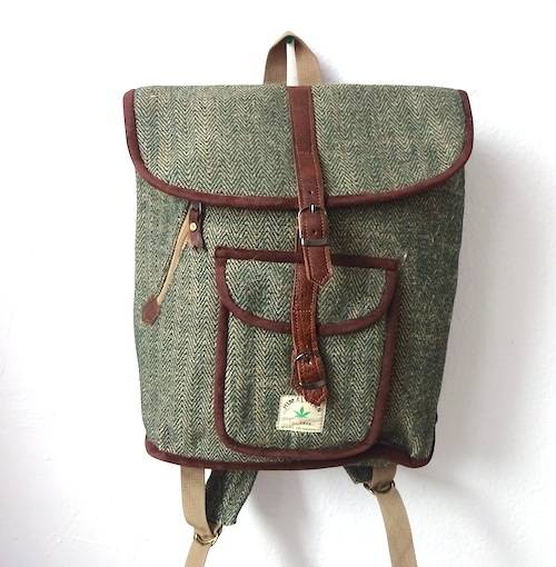 Mochila de cañamo ecológico color verde