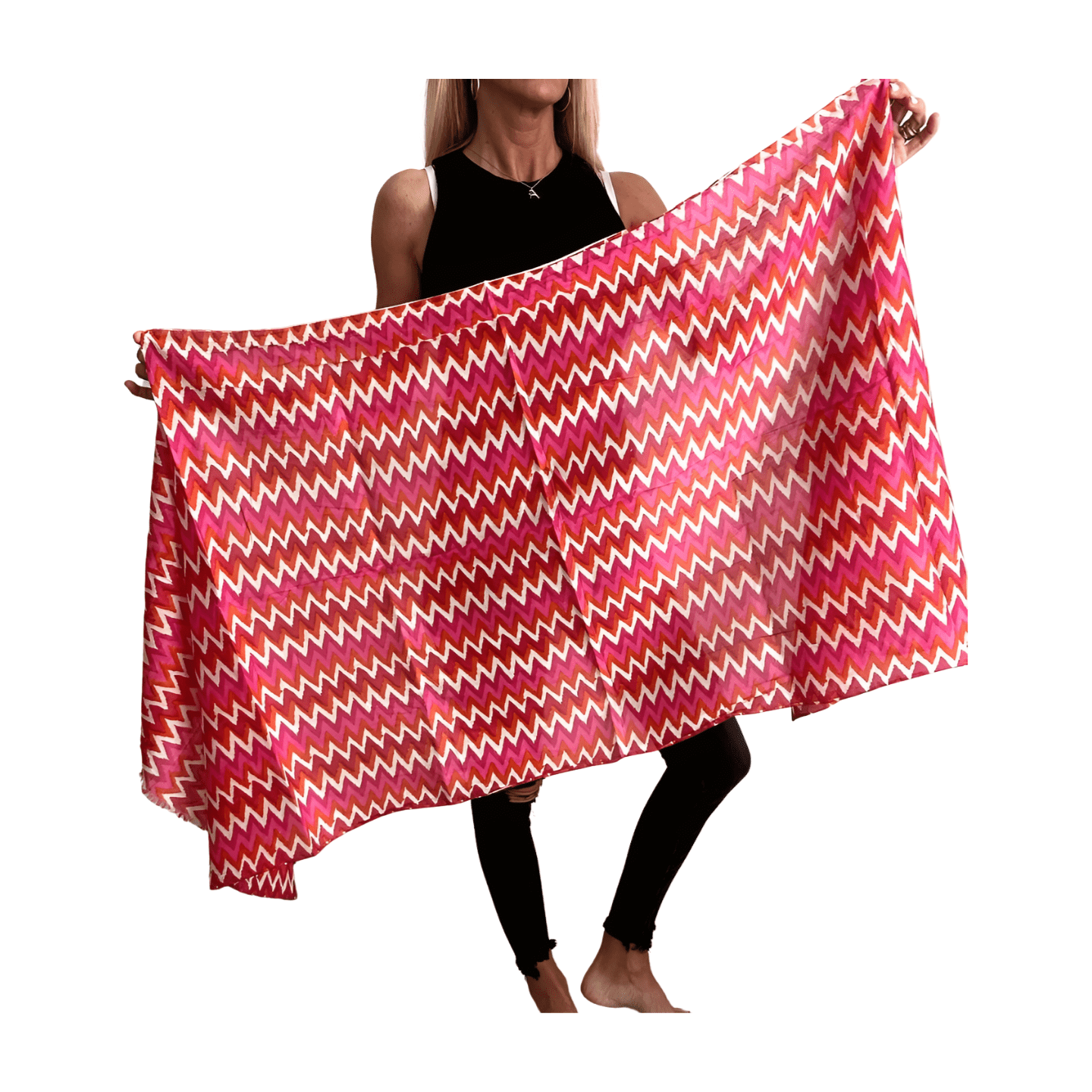 Pañuelo de algodón estampado geométrico