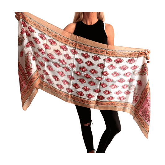 Foulard de seda de la india estampado nude
