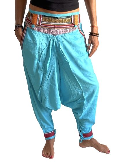 Pantalón afgano indio con bolsillo con cremallera
