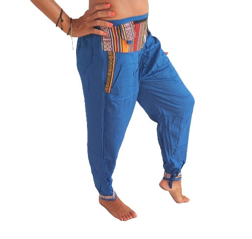 Pantalón bombacho indio con bolsillo con cremallera