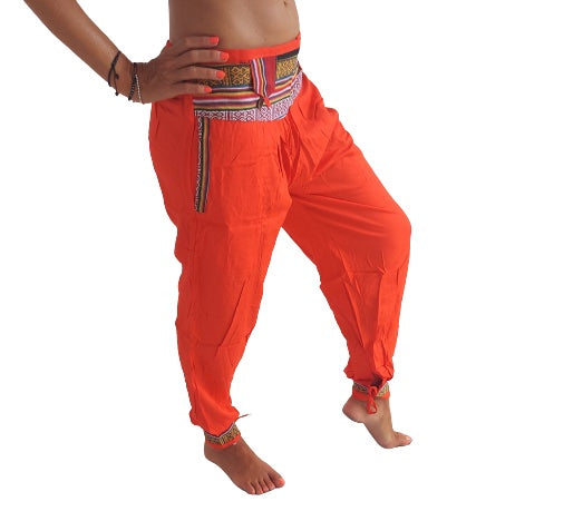 Pantalón bombacho indio con bolsillo con cremallera