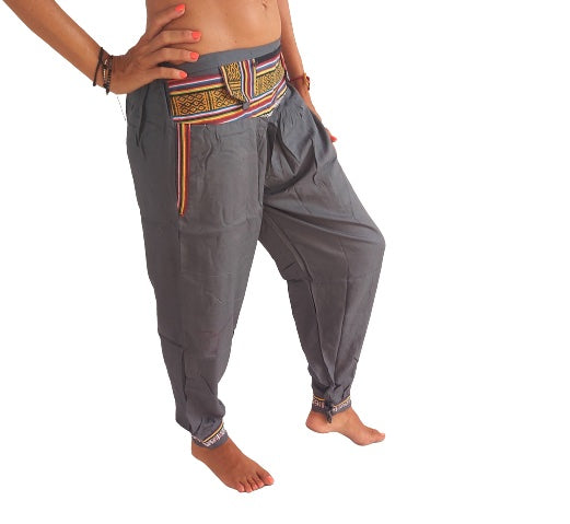 Pantalón bombacho indio con bolsillo con cremallera