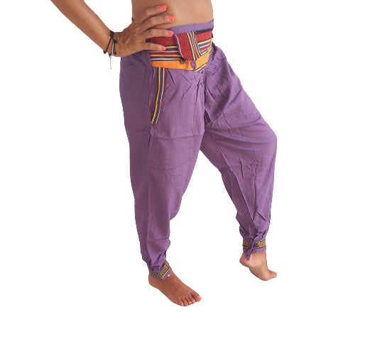 Pantalón bombacho indio con bolsillo con cremallera