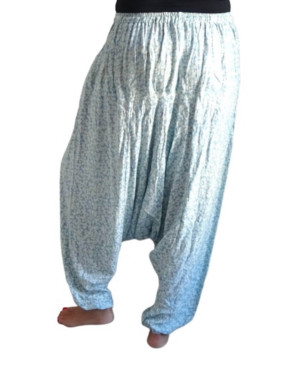 Pantalón afgano indio azul claro estampado
