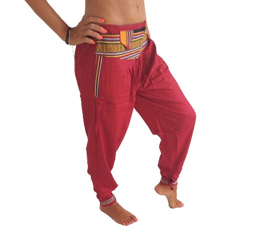 Pantalón bombacho indio con bolsillo con cremallera