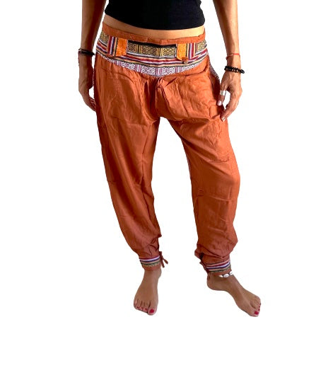 Pantalón bombacho indio con bolsillo con cremallera