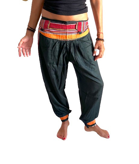 Pantalón bombacho indio con bolsillo con cremallera