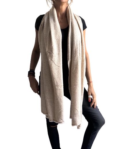 Pashmina india de lana 100% cashmere-Modelo F