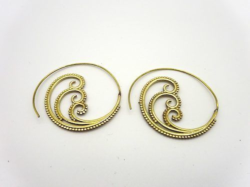 Pendientes de bisutería India Olas