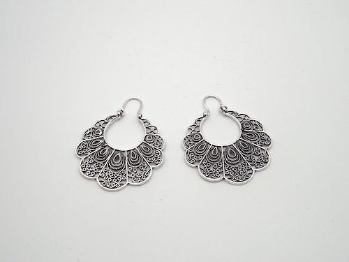 Pendientes de bisutería India Pavo Real
