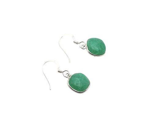 Pendientes de plata con esmeralda