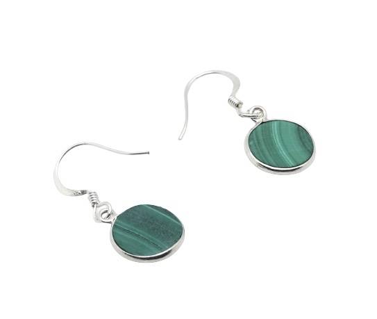 Pendientes de plata con malaquita