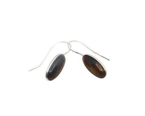 Pendientes de plata con ojo de tigre