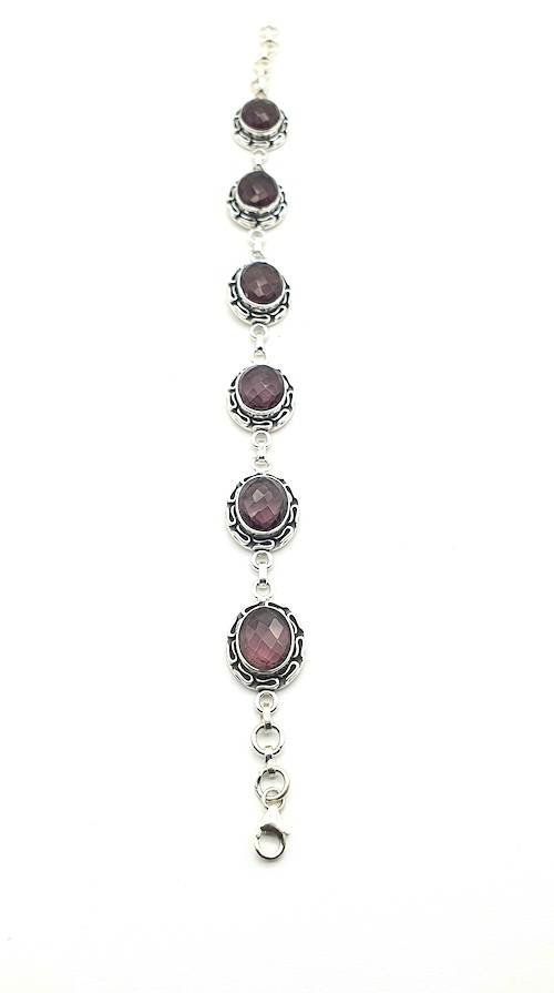 Pulsera de plata con amatista facetada