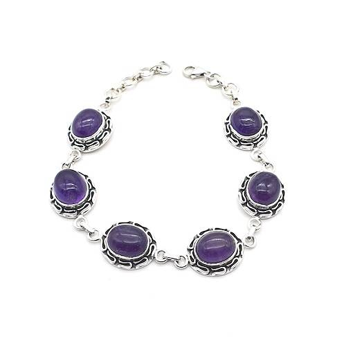 Pulsera de plata con amatista