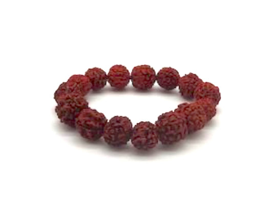 Pulsera elástica de rudraksha grande