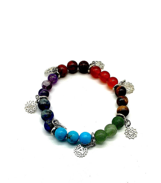 Pulsera elástica de minerales 7 CHAKRAS
