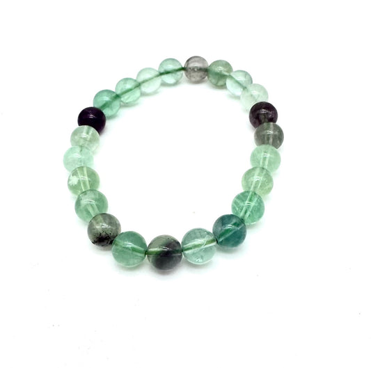 Pulsera elástica de minerales FLUORITA