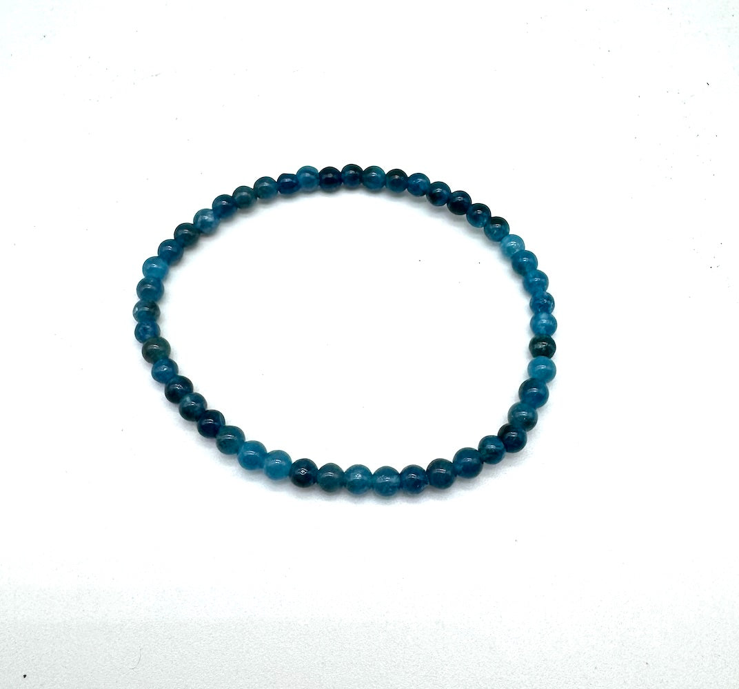 Pulsera elástica de minerales APATITA AZUL