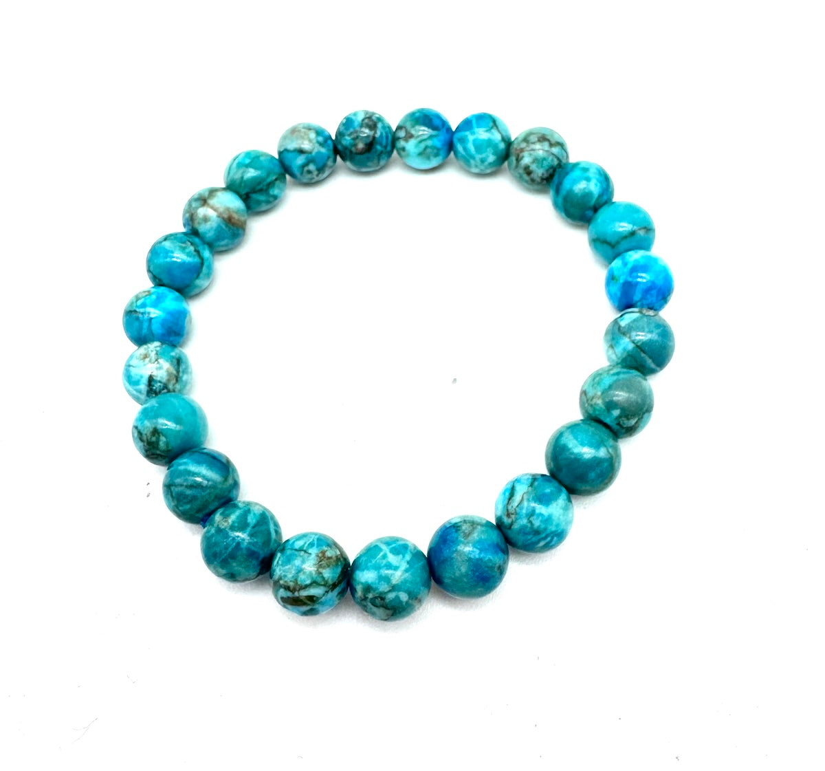 Pulsera elástica de minerales APATITA AZUL