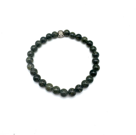 Pulsera elástica de minerales JASPE VERDE