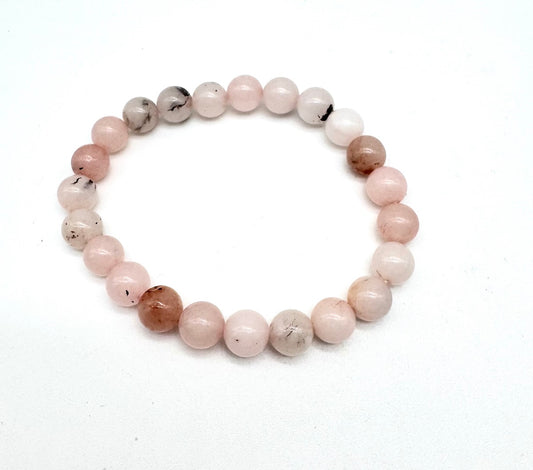 Pulsera elástica de minerales ÓPALO ROSA