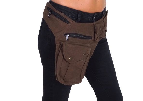Riñonera de algodón modelo multibolsillos