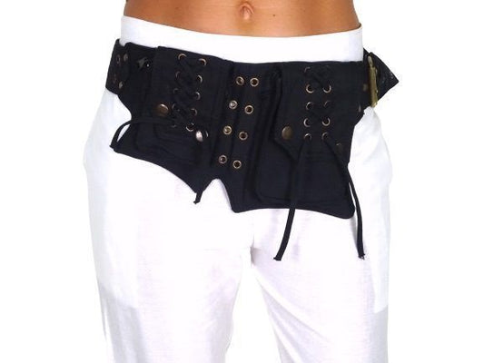 Riñonera de algodón modelo corsé