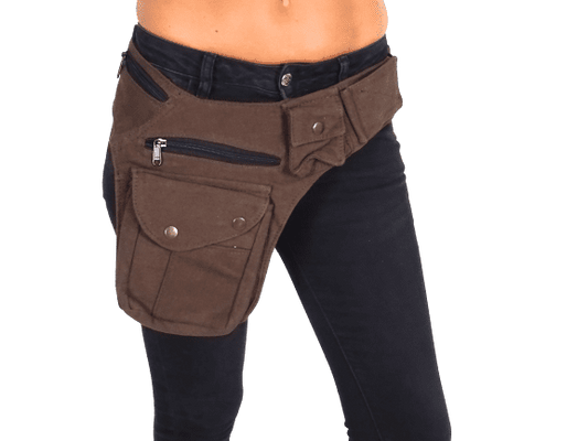 Riñonera de algodón modelo multibolsillos