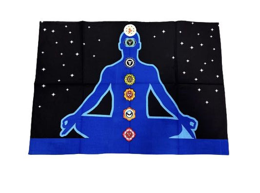 Tapiz pintado meditación 7 chakras