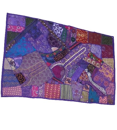 Tapiz étnico patchwork morado