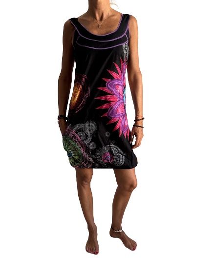 Vestido indio de algodón estampado