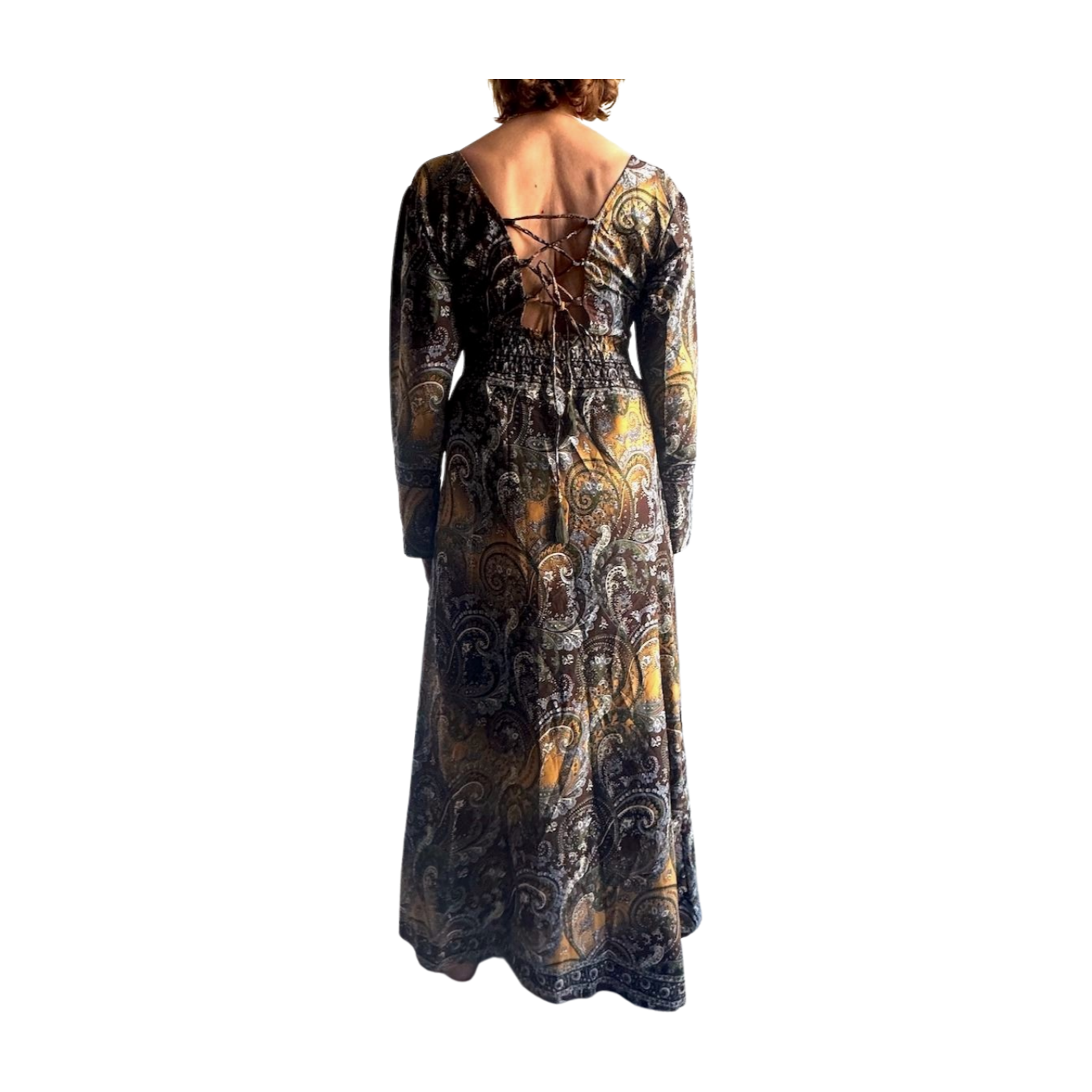 Vestido indio estampado de seda