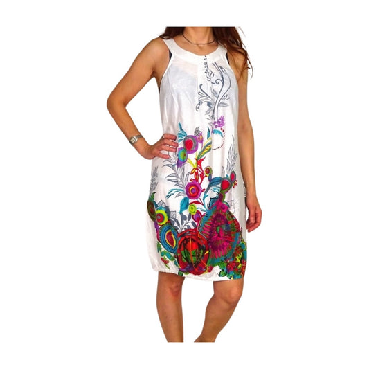 Vestido indio de algodón estampado