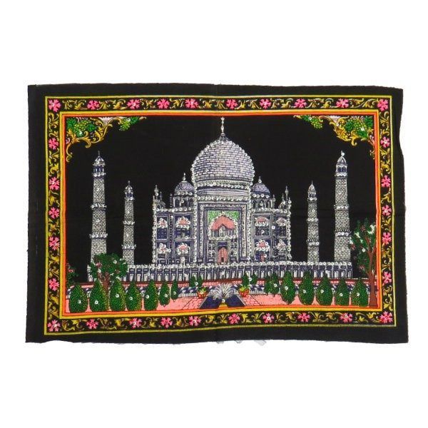 Tapiz Bhakti pintado del Taj Mahal