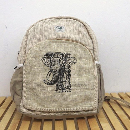 Mochila de cañamo ecológico con elefante