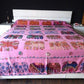 Colcha india de algodón con patchwork de elefantes